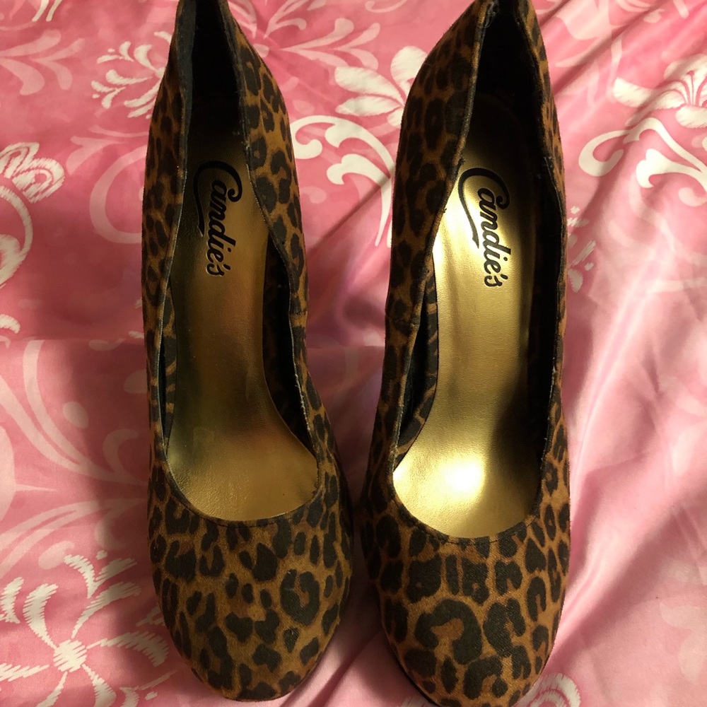 Leopard print high heels